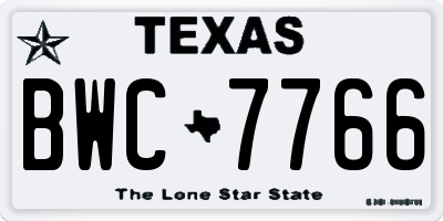 TX license plate BWC7766