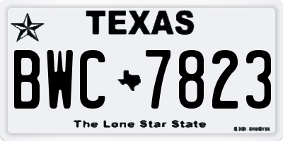 TX license plate BWC7823