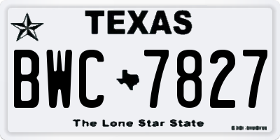 TX license plate BWC7827