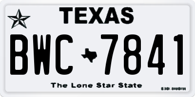 TX license plate BWC7841