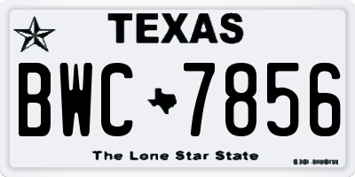 TX license plate BWC7856