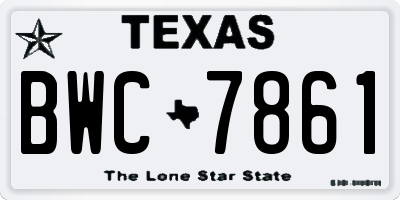 TX license plate BWC7861