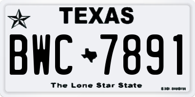 TX license plate BWC7891