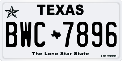 TX license plate BWC7896