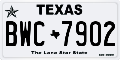 TX license plate BWC7902