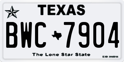 TX license plate BWC7904