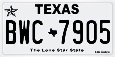 TX license plate BWC7905