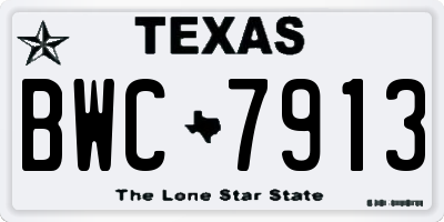 TX license plate BWC7913