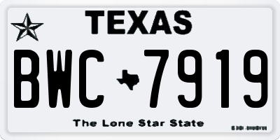 TX license plate BWC7919