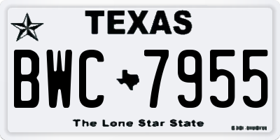 TX license plate BWC7955