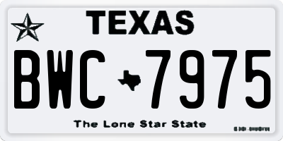 TX license plate BWC7975