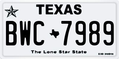 TX license plate BWC7989