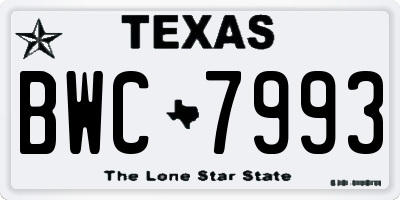 TX license plate BWC7993