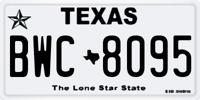 TX license plate BWC8095