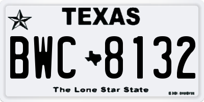 TX license plate BWC8132
