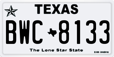 TX license plate BWC8133