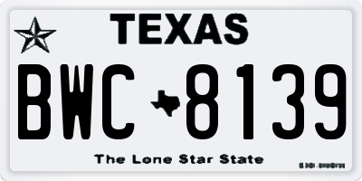 TX license plate BWC8139