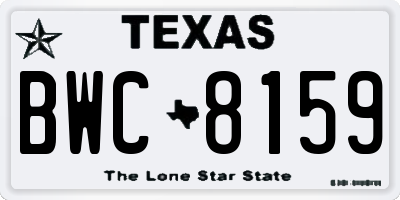 TX license plate BWC8159