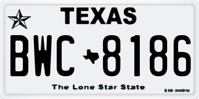 TX license plate BWC8186