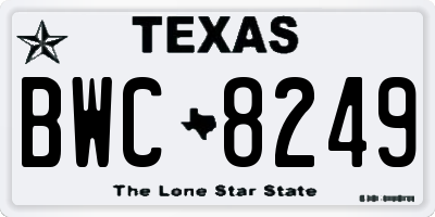 TX license plate BWC8249