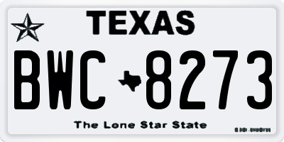 TX license plate BWC8273