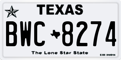TX license plate BWC8274