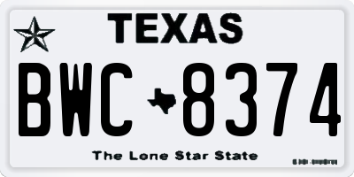 TX license plate BWC8374