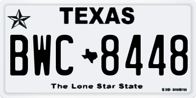 TX license plate BWC8448