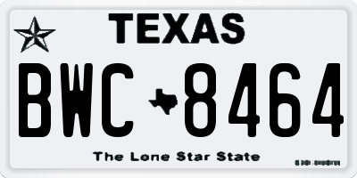 TX license plate BWC8464