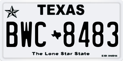 TX license plate BWC8483