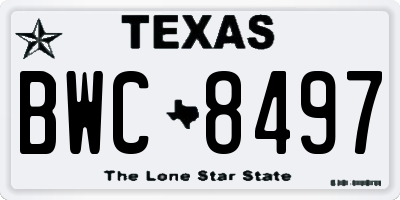 TX license plate BWC8497