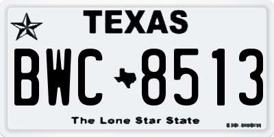 TX license plate BWC8513