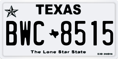 TX license plate BWC8515