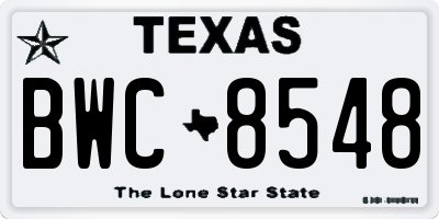 TX license plate BWC8548
