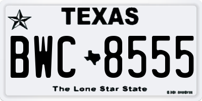 TX license plate BWC8555