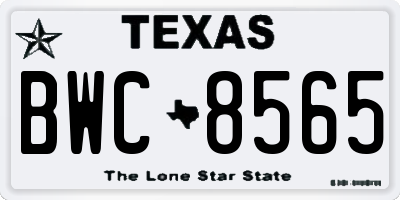 TX license plate BWC8565