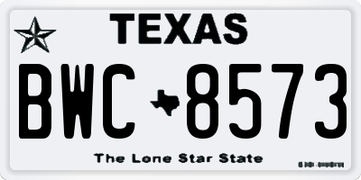 TX license plate BWC8573