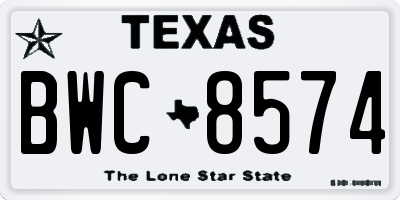 TX license plate BWC8574