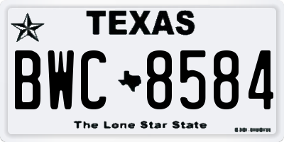 TX license plate BWC8584