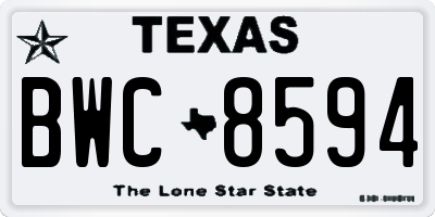 TX license plate BWC8594