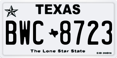 TX license plate BWC8723