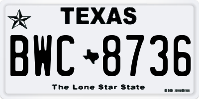 TX license plate BWC8736