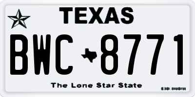 TX license plate BWC8771