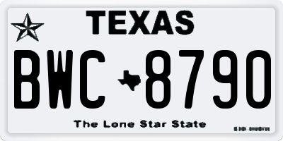 TX license plate BWC8790