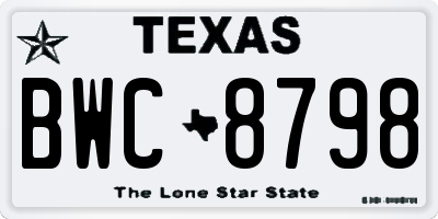TX license plate BWC8798