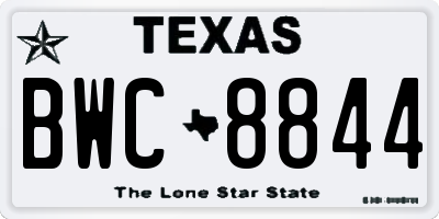 TX license plate BWC8844
