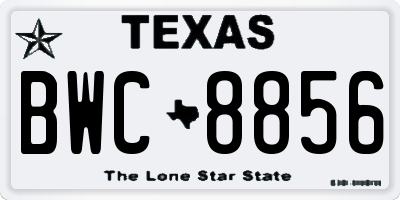 TX license plate BWC8856