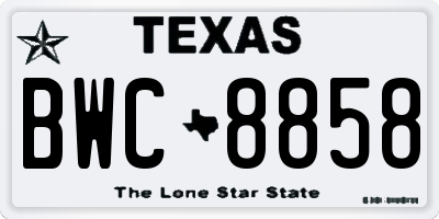 TX license plate BWC8858