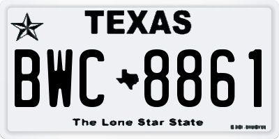 TX license plate BWC8861