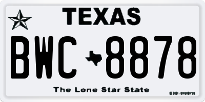 TX license plate BWC8878